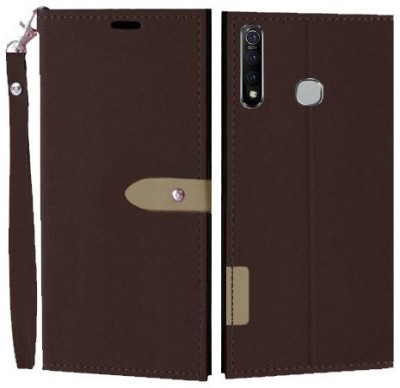 Wynhard Flip Cover for Vivo Z5x, Vivo Y19, Vivo Z1 Pro(Brown, Grip Case, Pack of: 1)