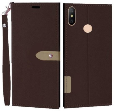 Wynhard Flip Cover for Mi Redmi 6 pro(Brown, Grip Case, Pack of: 1)