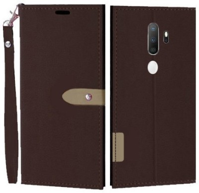 Krofty Flip Cover for OPPO A5 2020(Brown, Cases with Holder, Pack of: 1)