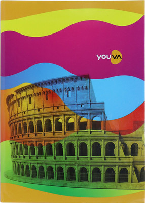 Youva Soft Bound Long Book Single Line 140 Pages Rainbow Design A4 Notebook Single Line 140 Pages(Multicolor, Pack of 12)