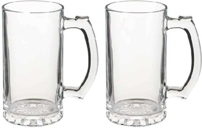 Joy2u (Pack of 6) Blink Max Glass Beer Mug, 490 ml, 6 -Piece, Service for 6, Clear Glass Set(490 ml, Glass)