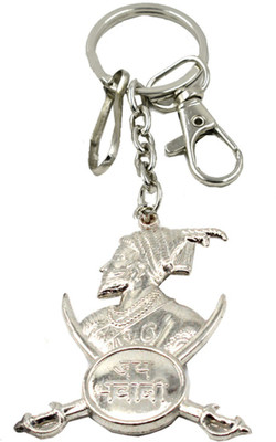 AFH Jay Bhavani Jay Shivaji Silver Metal Trigger Hook Key Chain Key Chain