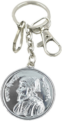 AFH Chatrapati Shivaji Rajmudra Silver Metal Trigger Hook Key Chain Key Chain