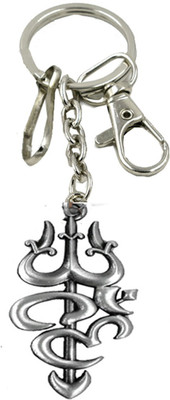 AFH Om Trishul Antique Silver Metal Trigger Hook Key Chain Key Chain