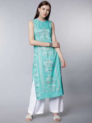 Vishudh Women Embroidered Straight Kurta(Multicolor)