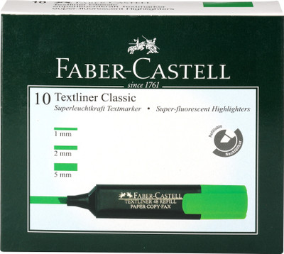 FABER-CASTELL Textliner Classic Green Pack(Set of 10, Green)