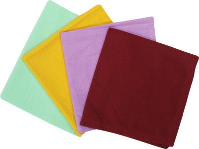 Flipkart SmartBuy Cotton Solid Napkins S4 Multicolor Cloth Napkins(4 Sheets)