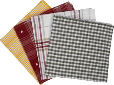 Flipkart SmartBuy Cotton Checks Napkins S4 Multicolor Cloth Napkins(4 Sheets)