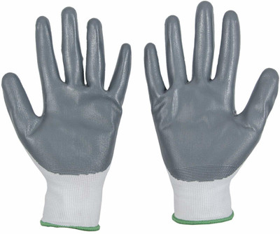Spartan SafetyGlv-L-WhtGr-Pk20 Synthetic  Safety Gloves(Pack of 20)