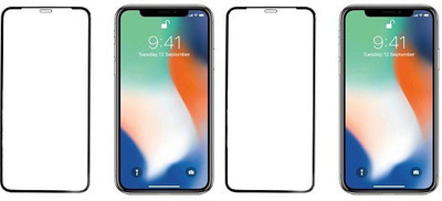 HOBBYTRONICS Edge To Edge Tempered Glass for Apple iPhone X(Pack of 2)