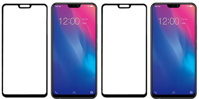 HOBBYTRONICS Edge To Edge Tempered Glass for Vivo V9 Youth(Pack of 2)