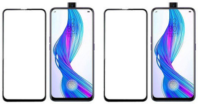 HOBBYTRONICS Edge To Edge Tempered Glass for Realme X(Pack of 2)