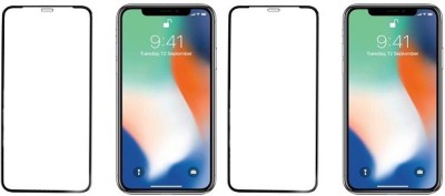 HOBBYTRONICS Edge To Edge Tempered Glass for Apple iPhone X(Pack of 2)