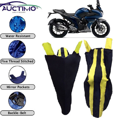 AUCTIMO Two Wheeler Cover for Yamaha(Fazer, Yellow, Blue)