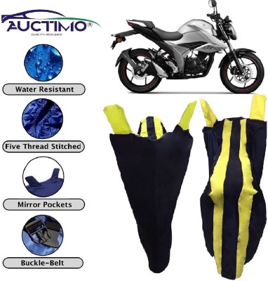 AUCTIMO Two Wheeler Cover for Suzuki(Gixxer, Yellow, Black)