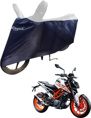 MOTOTRANCE Two Wheeler Cover for KTM(Duke 390 ABS, White, Blue)