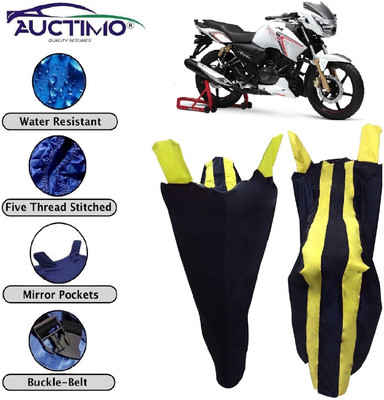 AUCTIMO Two Wheeler Cover for TVS(Apache RTR 180, Yellow)