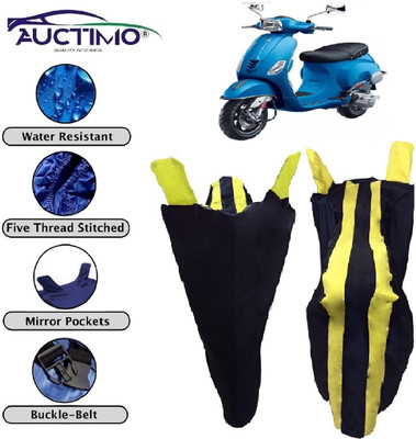 AUCTIMO Two Wheeler Cover for Piaggio(Vespa, Yellow, Blue)