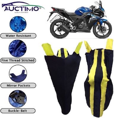 AUCTIMO Two Wheeler Cover for Honda(CBR 150R, Yellow, Black)
