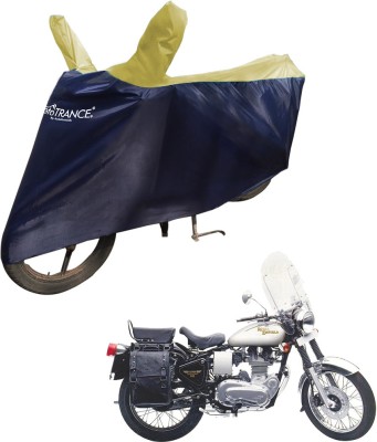 MOTOTRANCE Waterproof Two Wheeler Cover for Royal Enfield(Machismo 500, Yellow, Blue)