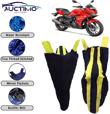 AUCTIMO Two Wheeler Cover for Hero(Xtreme 200S, Yellow, Blue)