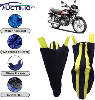 AUCTIMO Two Wheeler Cover for Hero(CD deluxe, Yellow, Black)