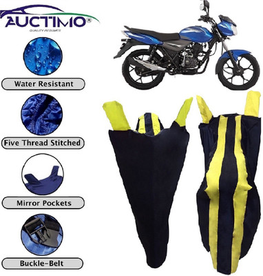 AUCTIMO Two Wheeler Cover for Bajaj(Discover 110, Yellow, Blue)
