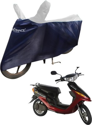 MOTOTRANCE Waterproof Two Wheeler Cover for Indus(Yo Electron, White, Blue)