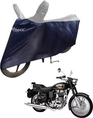 MOTOTRANCE Two Wheeler Cover for Royal Enfield(Bullet 500, Blue, Silver)