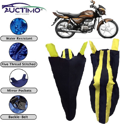AUCTIMO Two Wheeler Cover for Hero(Splendor Pro, Yellow, Blue)