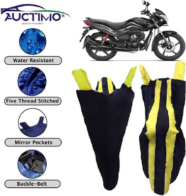 AUCTIMO Two Wheeler Cover for Hero(Passion Pro TR, Yellow, Black)