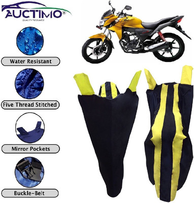 AUCTIMO Two Wheeler Cover for Honda(CB Twister, Yellow, Blue)