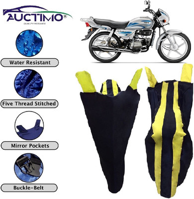 AUCTIMO Two Wheeler Cover for Hero(Splendor, Yellow, Blue)