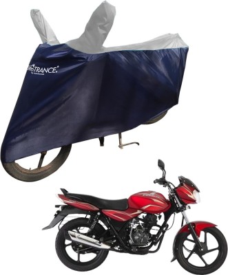 MOTOTRANCE Waterproof Two Wheeler Cover for Bajaj(Discover 100 DTS-i, Blue, Silver)