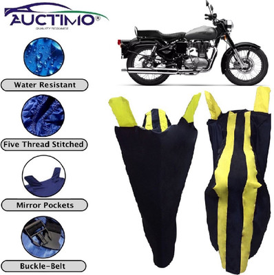 AUCTIMO Two Wheeler Cover for Royal Enfield(Bullet 350, Yellow, Blue)