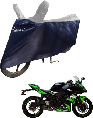 MOTOTRANCE Two Wheeler Cover for Kawasaki(Ninja 650, Blue, Silver)