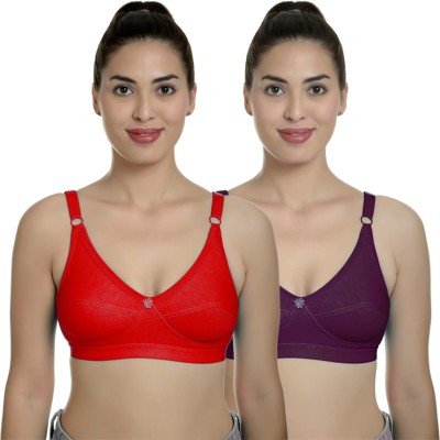 Fashion Comfortz R Cup Women T-Shirt Non Padded Bra(Red, Maroon)