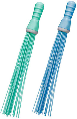 WHITEIBIS Plastic Wet and Dry Broom(Multicolor, 2 Units)