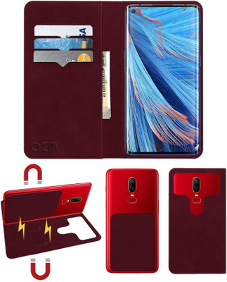 ACM Flip Cover for Oppo Find X2 Neo(Maroon, Cases with Holder, Pack of: 1)