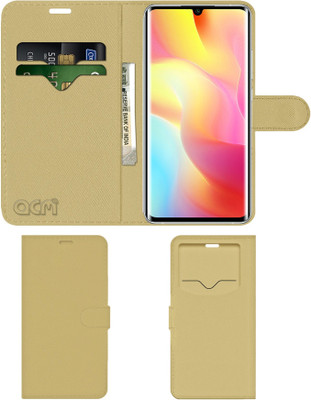 ACM Flip Cover for Mi Note 10 Lite(Gold, Cases with Holder, Pack of: 1)