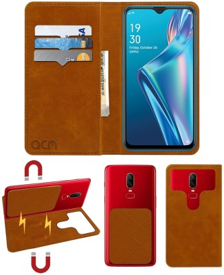 ACM Flip Cover for Oppo A12(Gold, Cases with Holder, Pack of: 1)