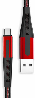 YUGAO X-53 1 m USB Type C Cable Dual Tone Nylon Braided Unbreakable joints Premium Feel High Quality (Compatible with all type C-USB devices) 1.1 m USB Type C Cable(Compatible with Mobile, Red, One Cable)