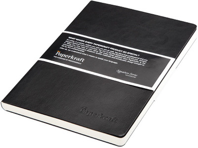 Paperkraft Signature Series A5 Notebook Unruled 160 Pages(Black cover & White pages)