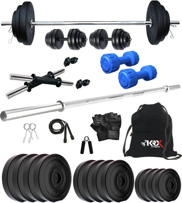 KRX 40 kg PVC 40 KG COMBO 9 With PVC Dumbbells Home Gym Combo