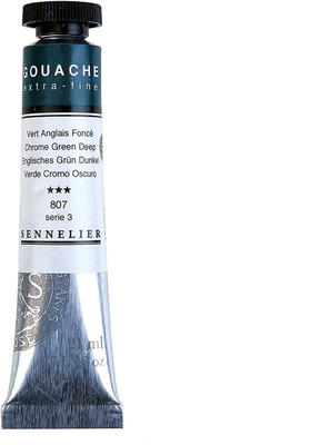 SENNELIER Extra fine Gouache Tube 21ml S3 Chrome Green Deep(Set of 1, Chrome Green Deep)
