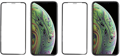 HOBBYTRONICS Edge To Edge Tempered Glass for Apple iPhone XS(Pack of 2)