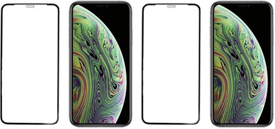 HOBBYTRONICS Edge To Edge Tempered Glass for Apple iPhone XS(Pack of 2)