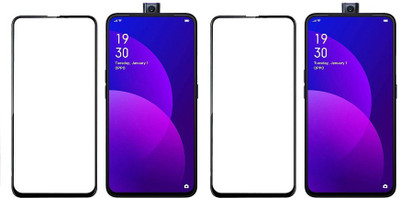 HOBBYTRONICS Edge To Edge Tempered Glass for Oppo F11 Pro(Pack of 2)