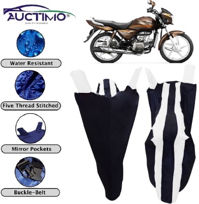 AUCTIMO Two Wheeler Cover for Hero(Splendor Pro, White, Blue)