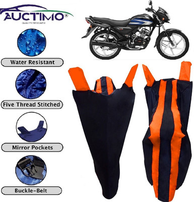 AUCTIMO Two Wheeler Cover for Honda(CD 110 Dream, Orange, Blue)